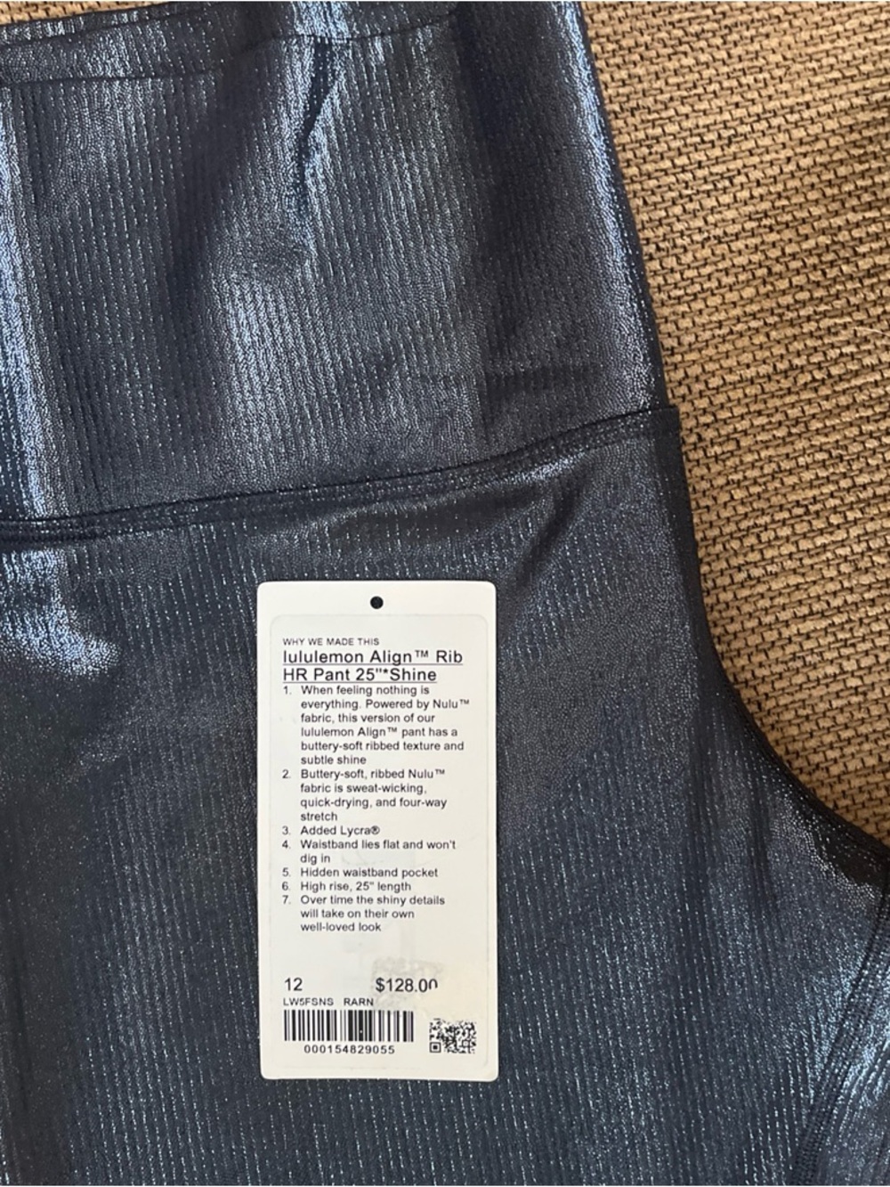 Lululemon rib align shiny leggings. Size 12 - Picture 8 of 8